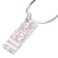 Trotter Plate Pendant Necklace Pink and Silver Metal