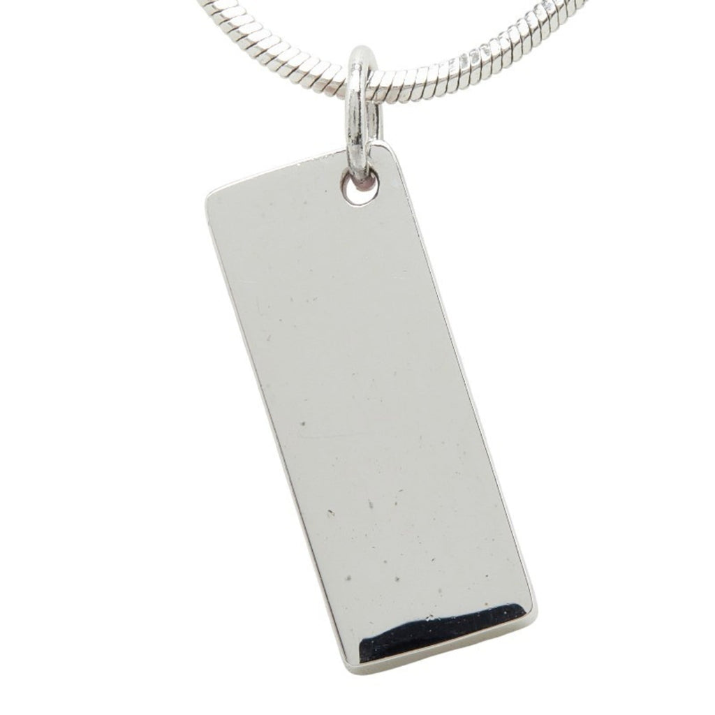 Trotter Plate Pendant Necklace Pink and Silver Metal