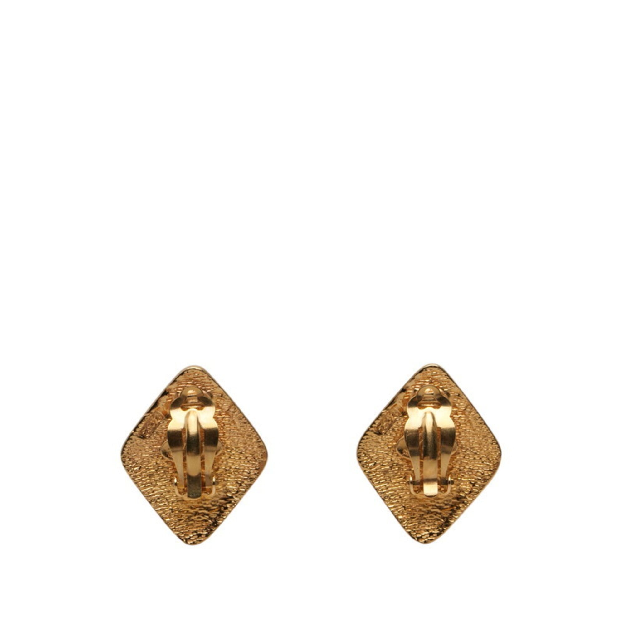 CC Logo Clip-On Earrings Metal Gold-Tone Metal