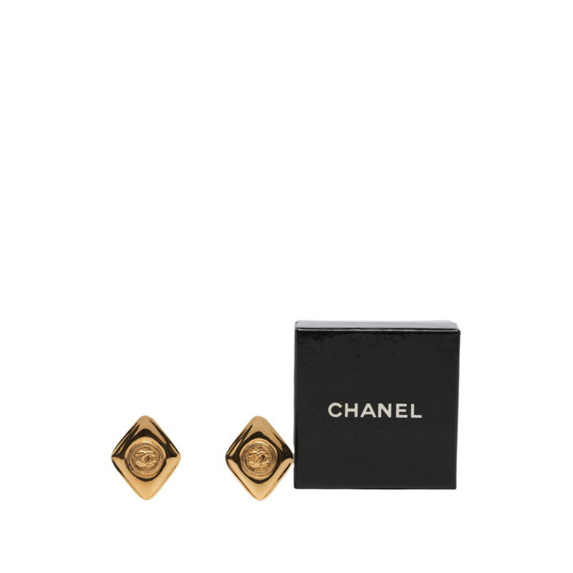 CC Logo Clip-On Earrings Metal Gold-Tone Metal
