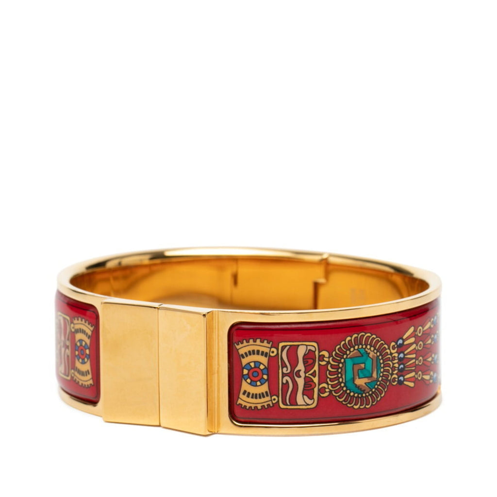 Loquet Bracelet Cloisonné Enamel Gold Red Multicolor
