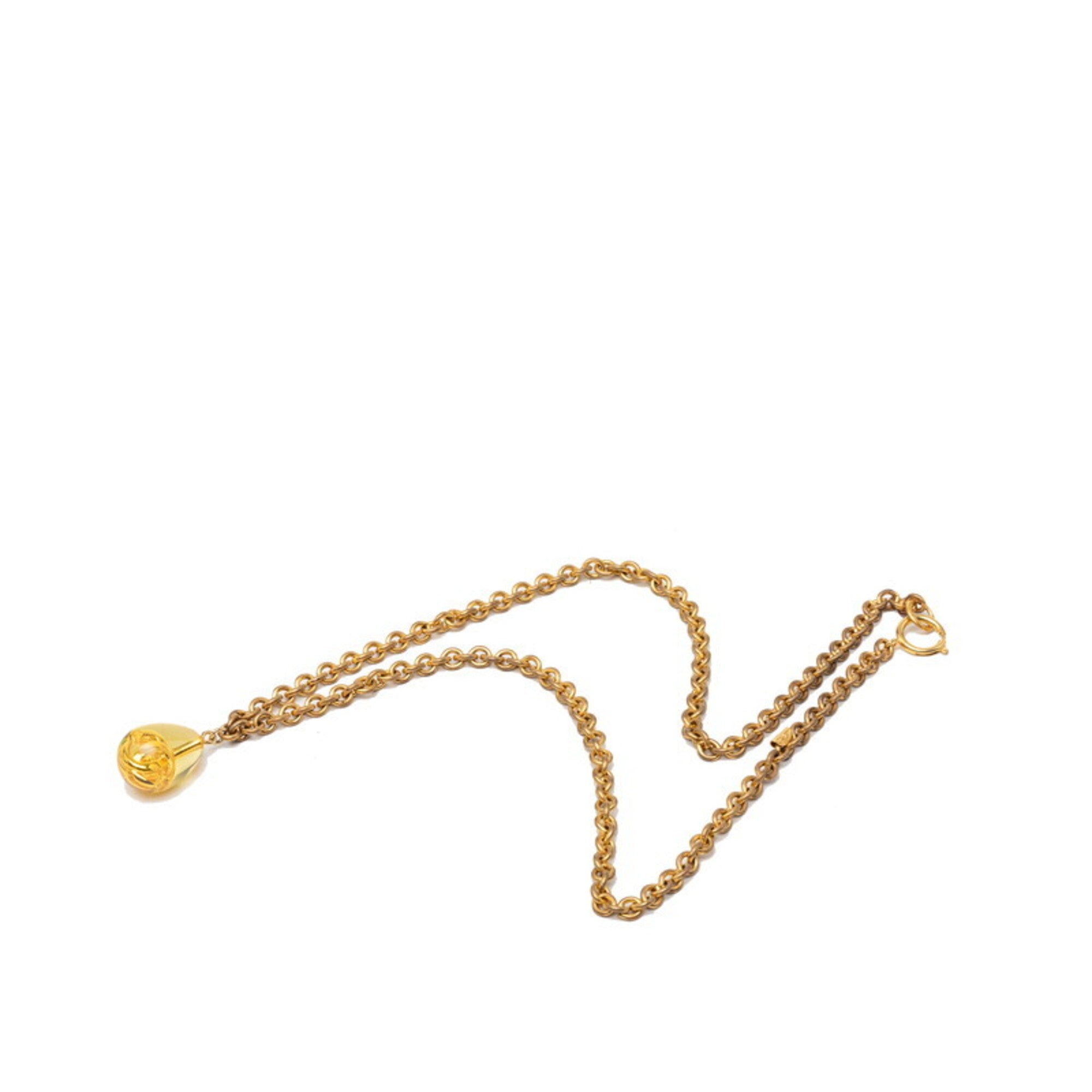 CC Logo Chain Pendant Necklace Metal