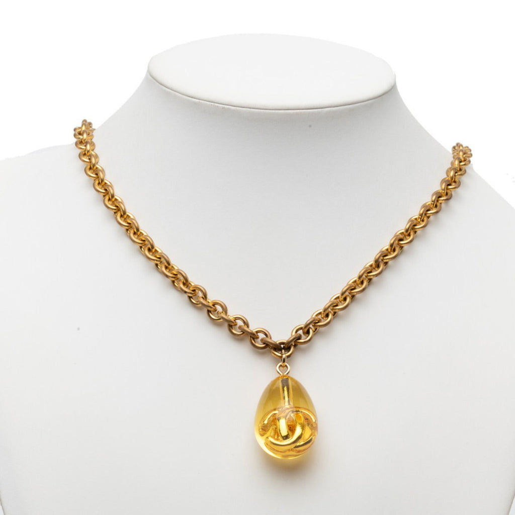 CC Logo Chain Pendant Necklace Metal