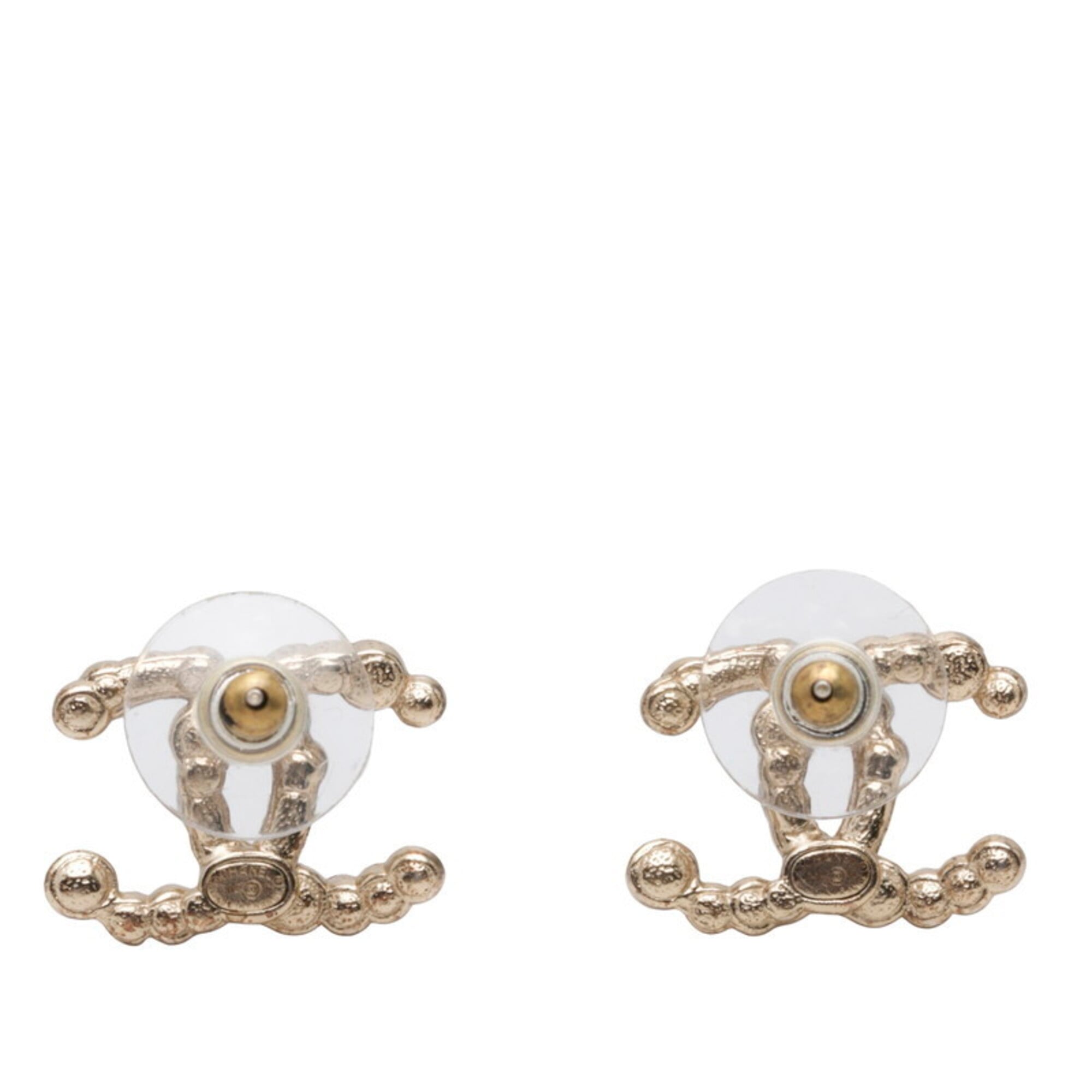 CC Logo Earrings Gold-Tone Metal