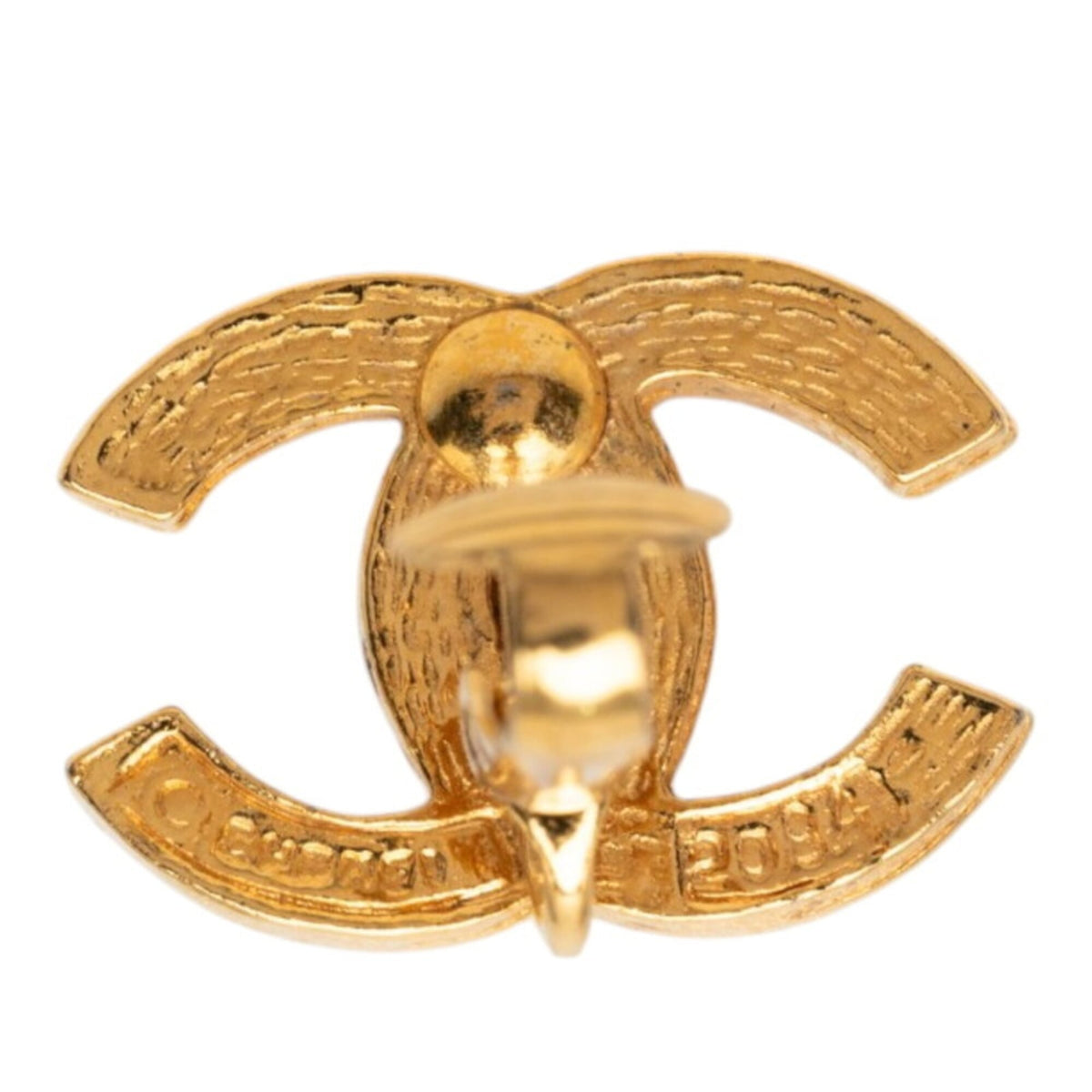 CC Logo Clip-On Earrings Gold-Tone Metal