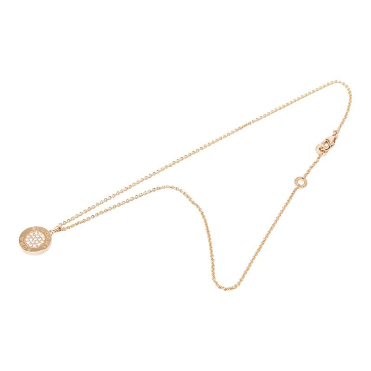 Pendant Necklace 18K Rose Gold and Shell with Diamond