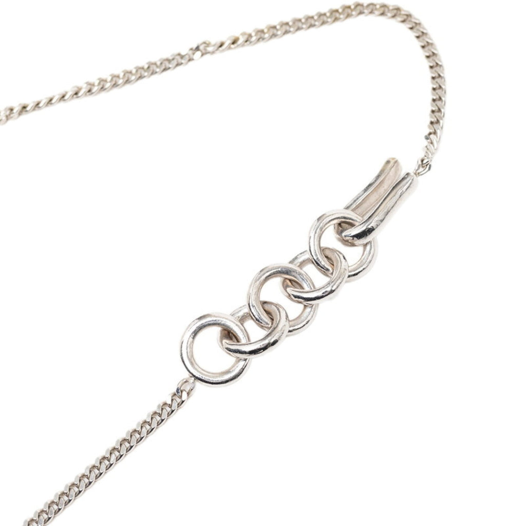 CC Logo Pendant Necklace Silver-Tone Metal