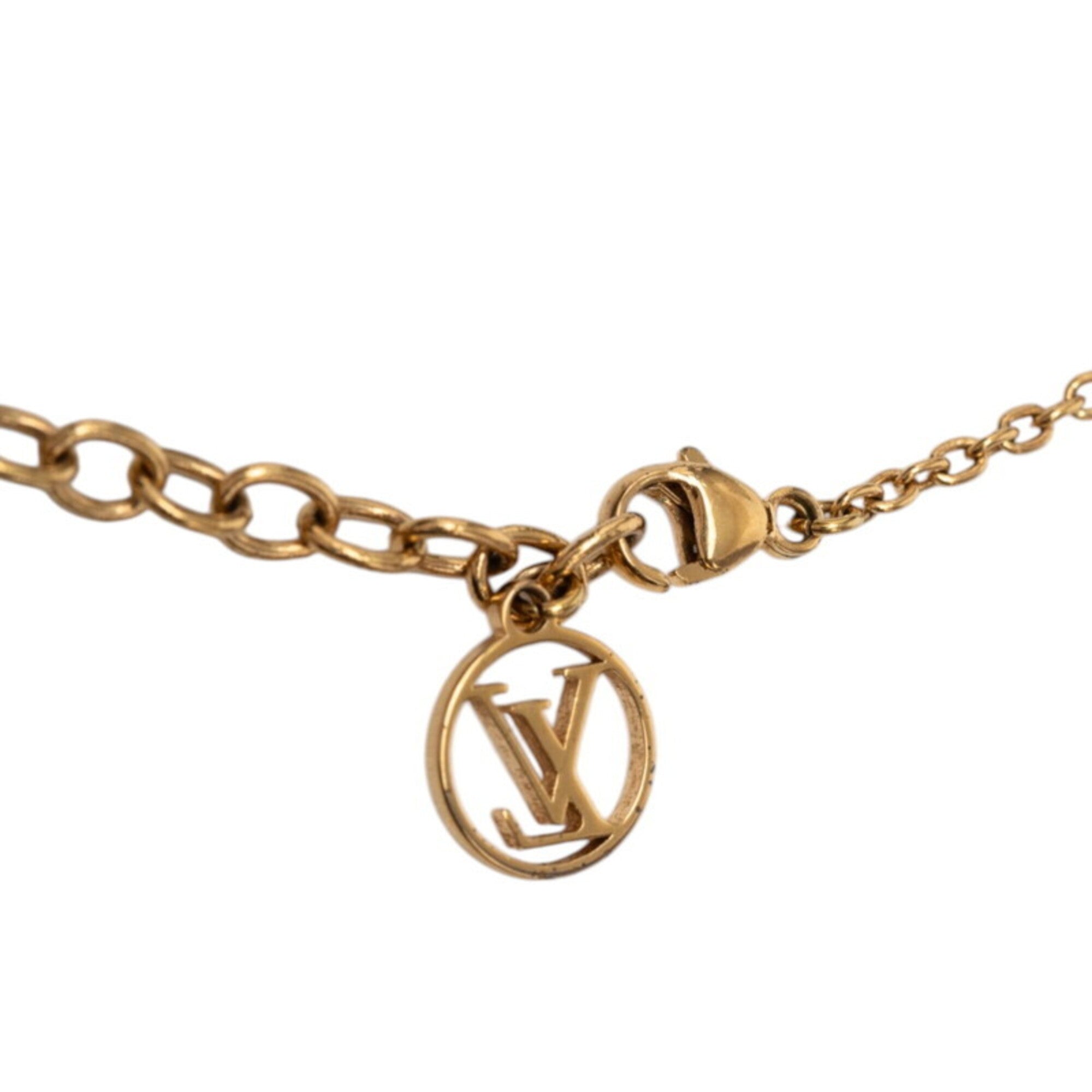 Monogram Flowerful Pendant Necklace Gold Plated
