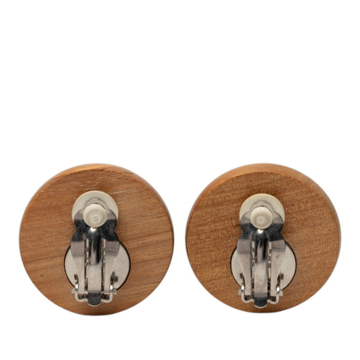 Clip-On Earrings Metal and Wood