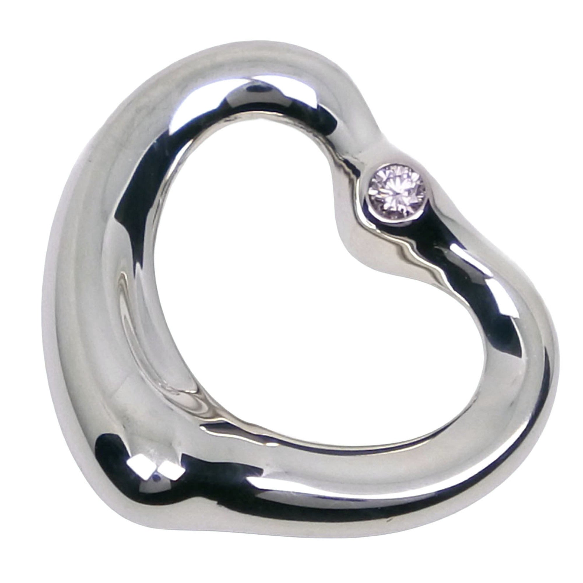 Open Heart Pendant Necklace Sterling Silver 13.5mm
