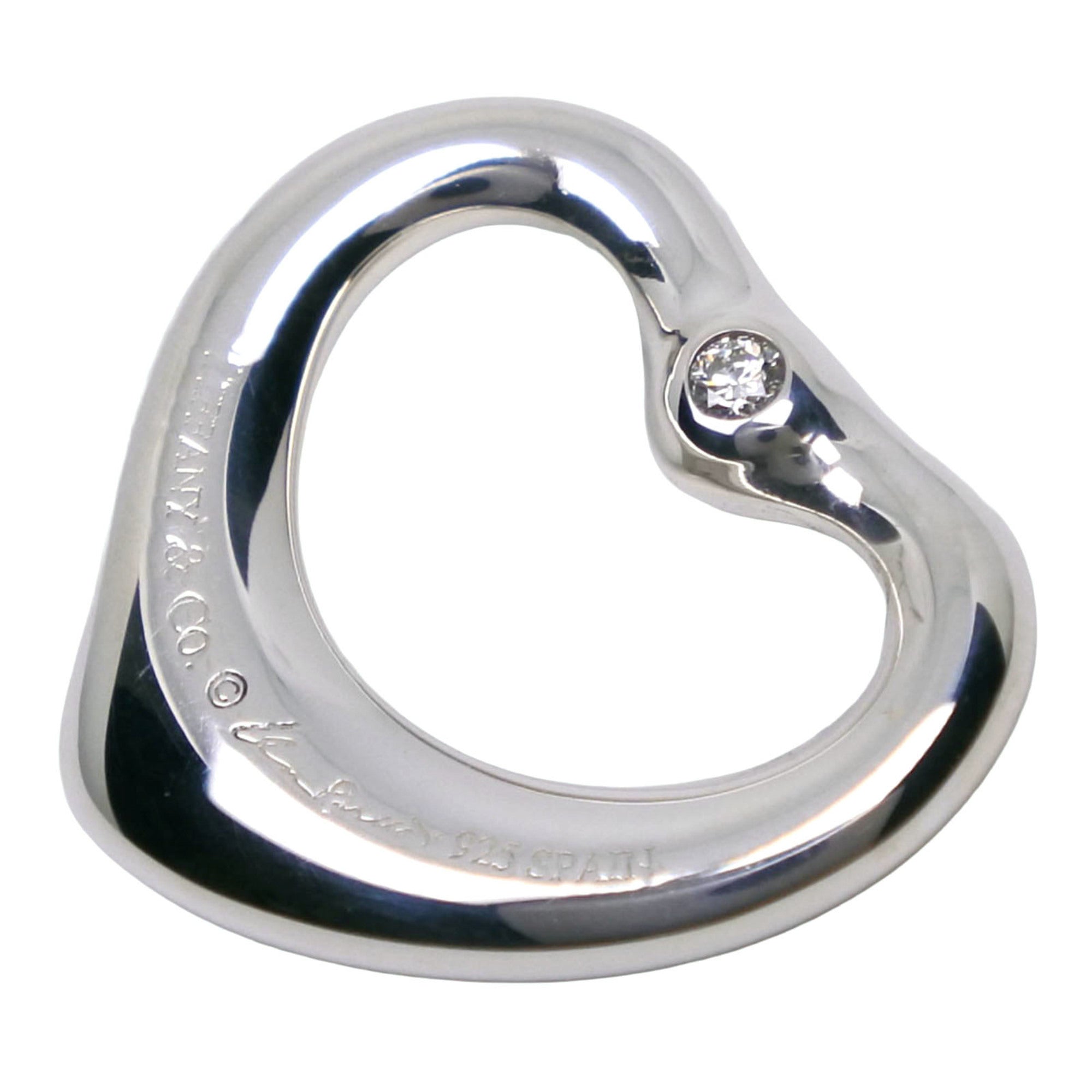 Open Heart Pendant Necklace Sterling Silver 13.5mm
