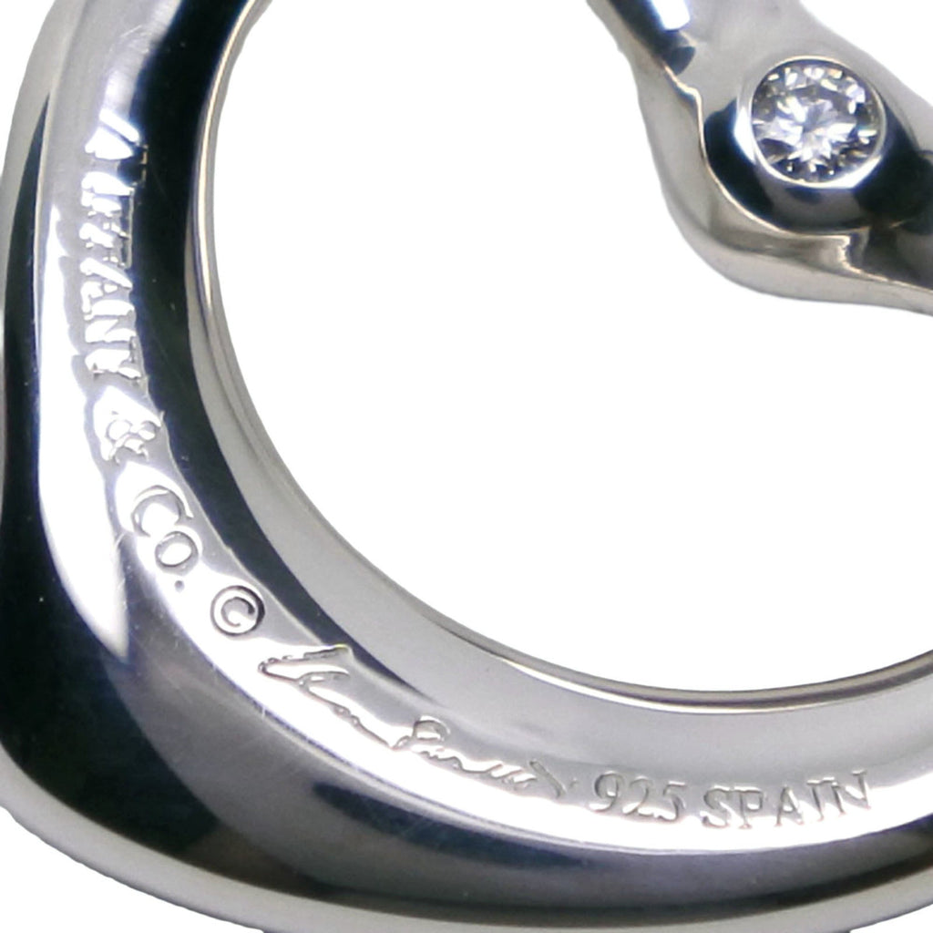 Open Heart Pendant Necklace Sterling Silver 13.5mm