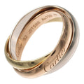 Vendome Louis Cartier Band Ring 18K Tricolor Gold