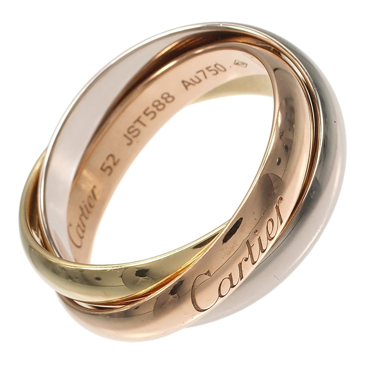 Vendome Louis Cartier Band Ring 18K Tricolor Gold