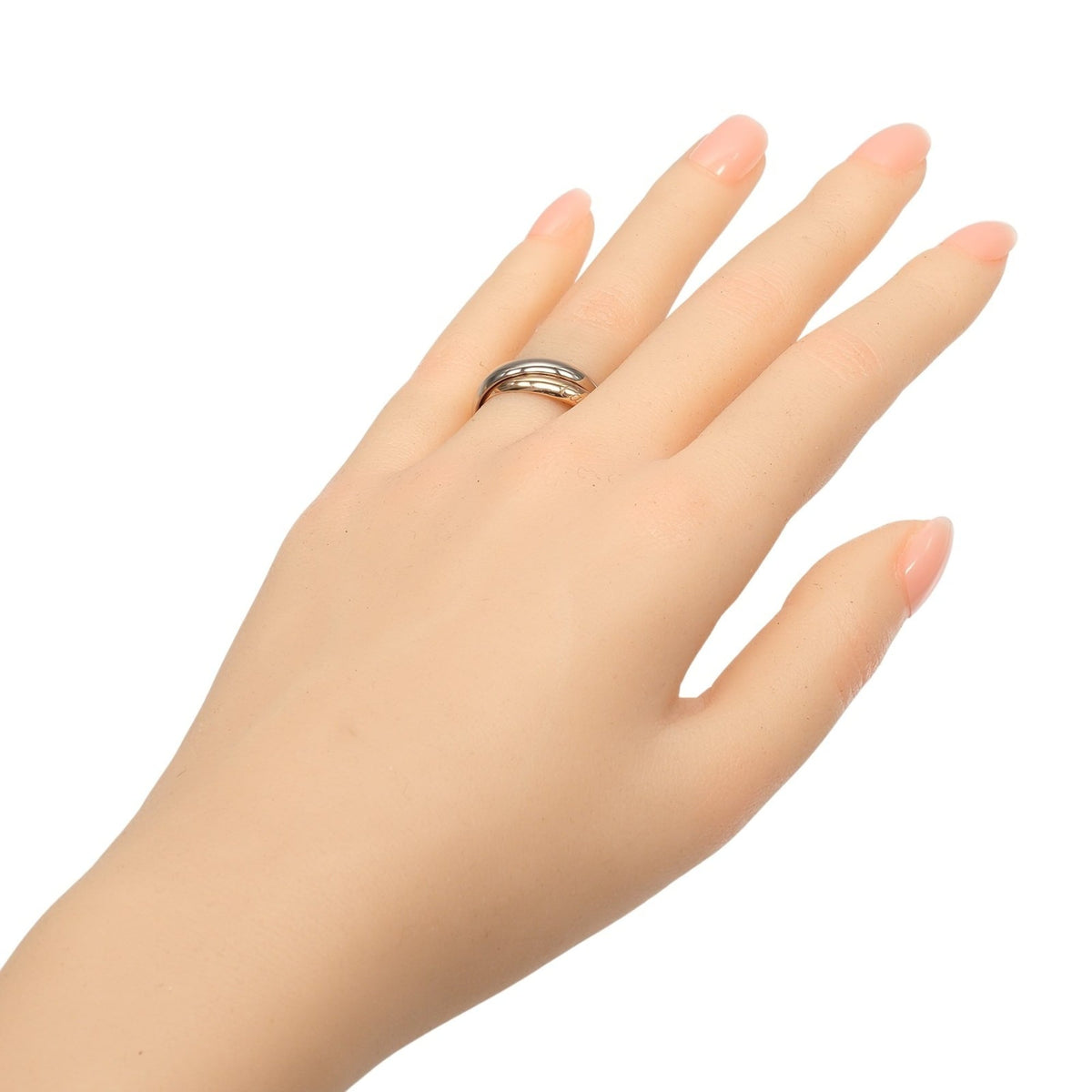 Vendome Louis Cartier Band Ring 18K Tricolor Gold