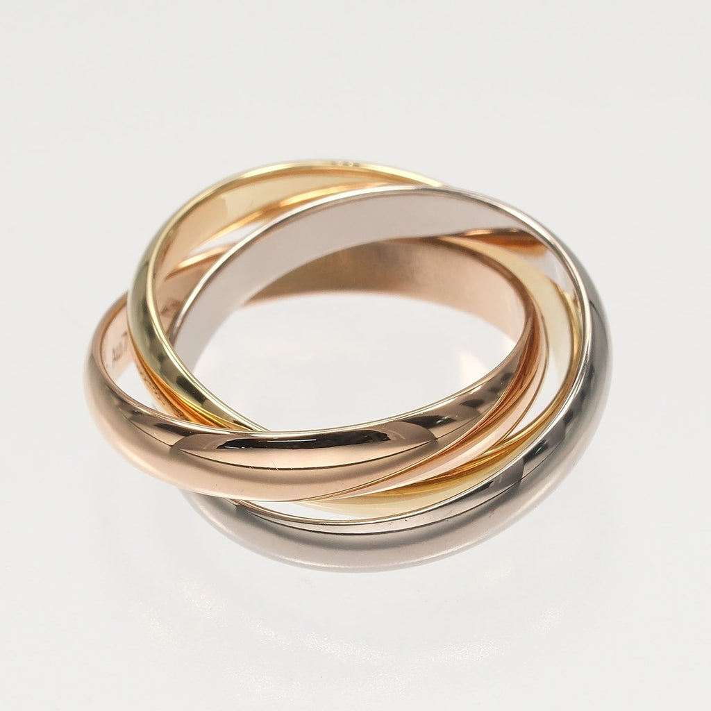 Vendome Louis Cartier Band Ring 18K Tricolor Gold
