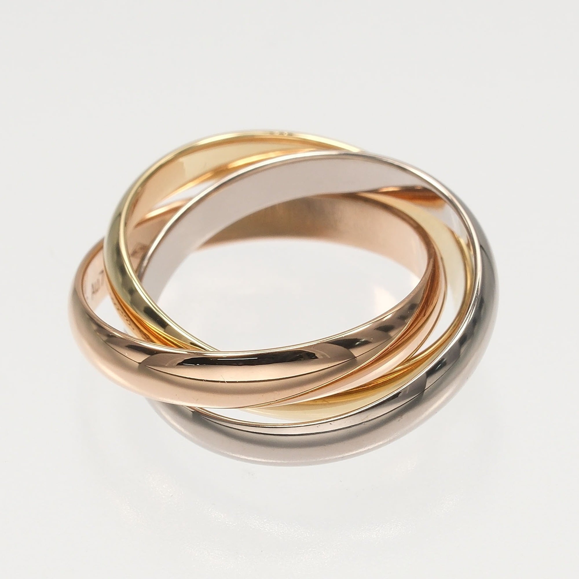 Vendome Louis Cartier Band Ring 18K Tricolor Gold