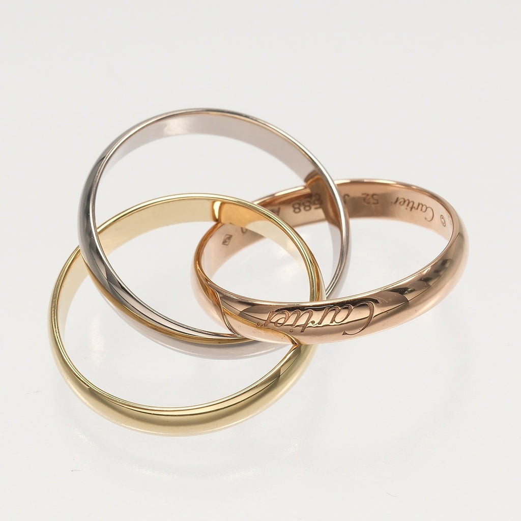 Vendome Louis Cartier Band Ring 18K Tricolor Gold