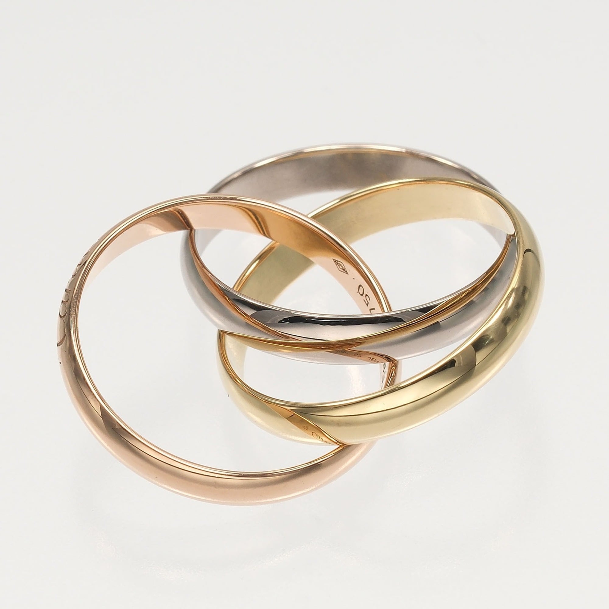Vendome Louis Cartier Band Ring 18K Tricolor Gold