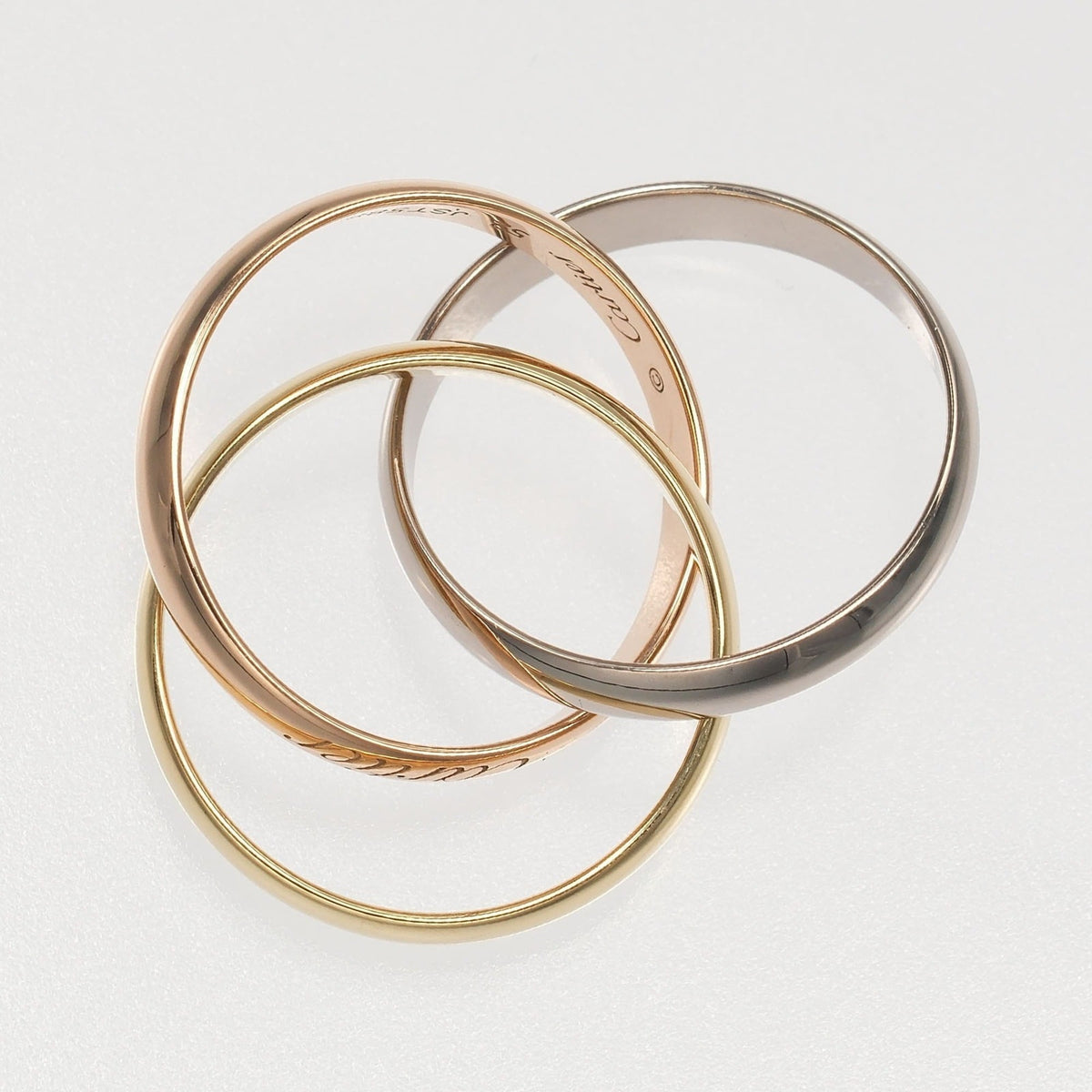 Vendome Louis Cartier Band Ring 18K Tricolor Gold