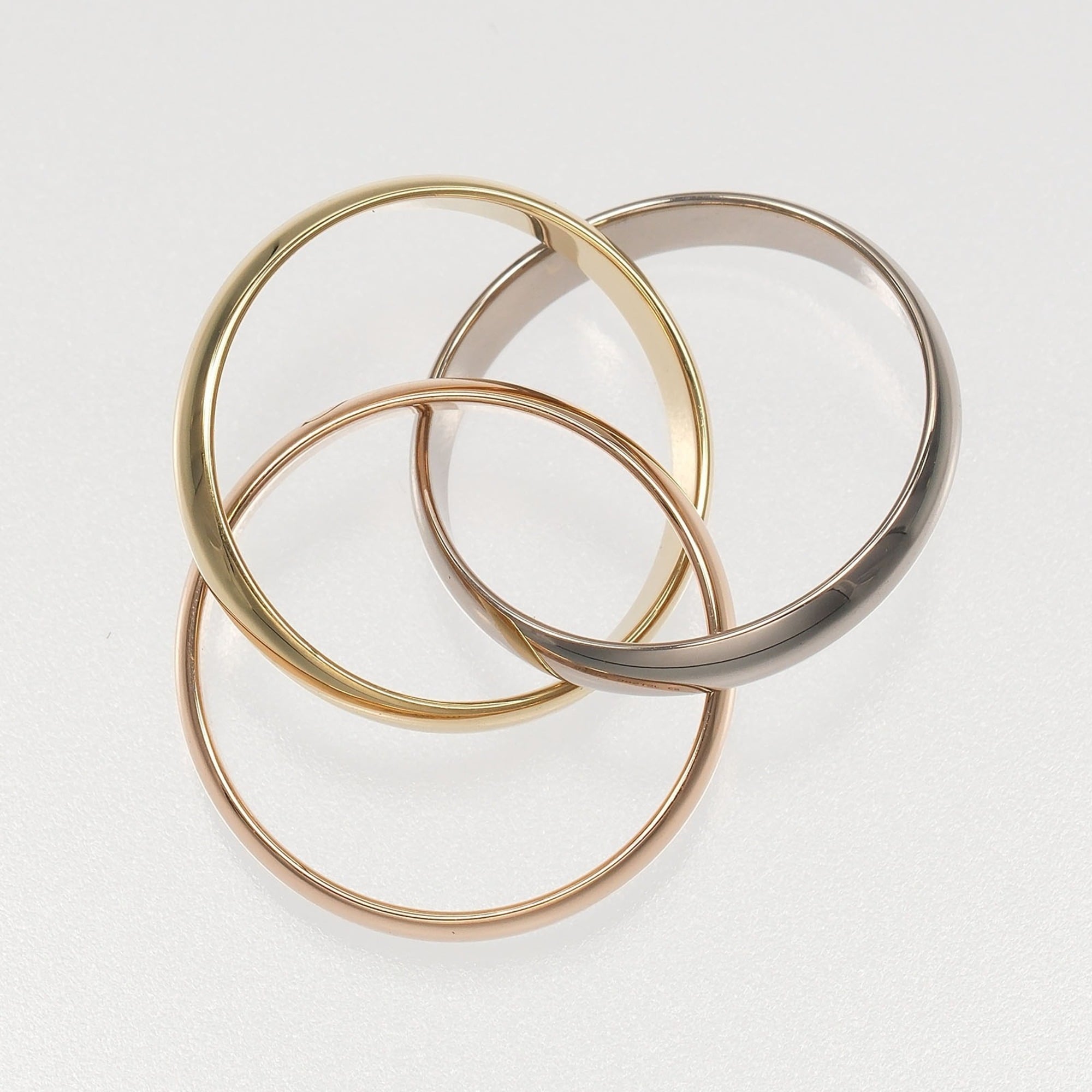 Vendome Louis Cartier Band Ring 18K Tricolor Gold