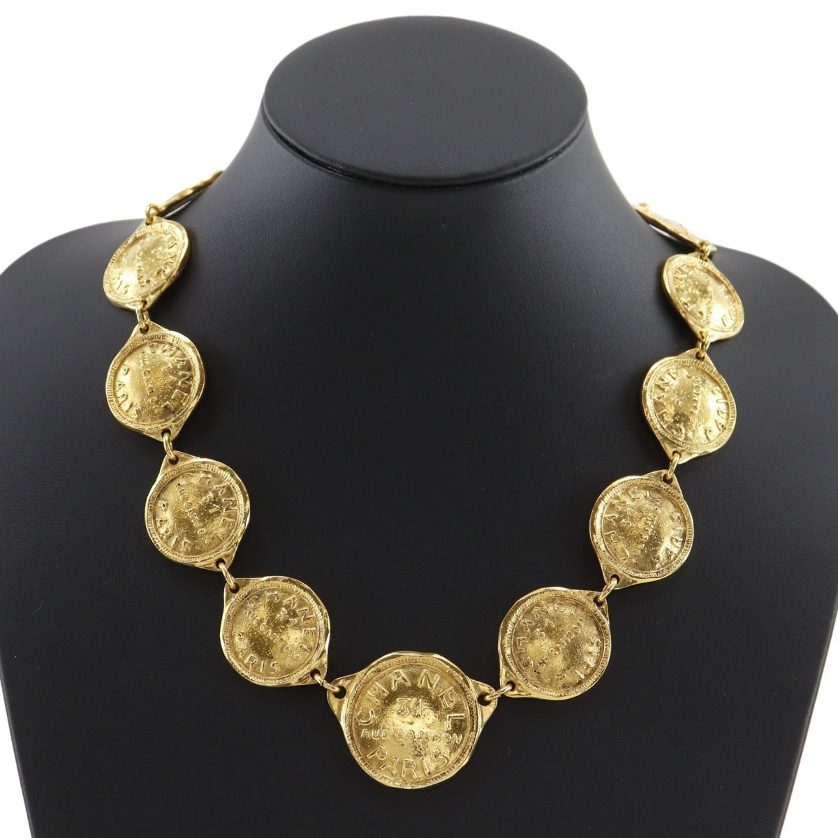 Pendant Necklace Metal Coin Motif