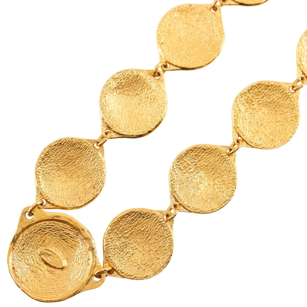Pendant Necklace Metal Coin Motif