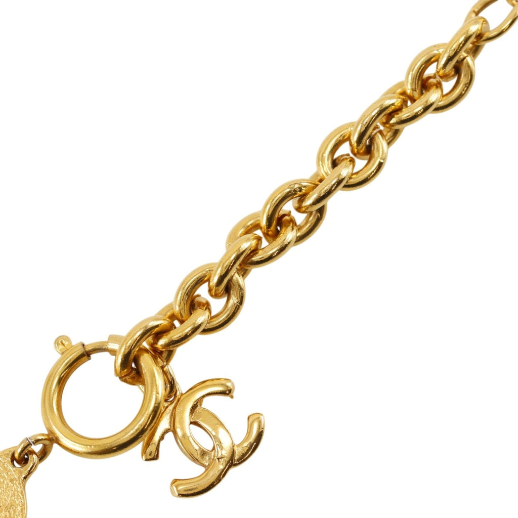Pendant Necklace Metal Coin Motif