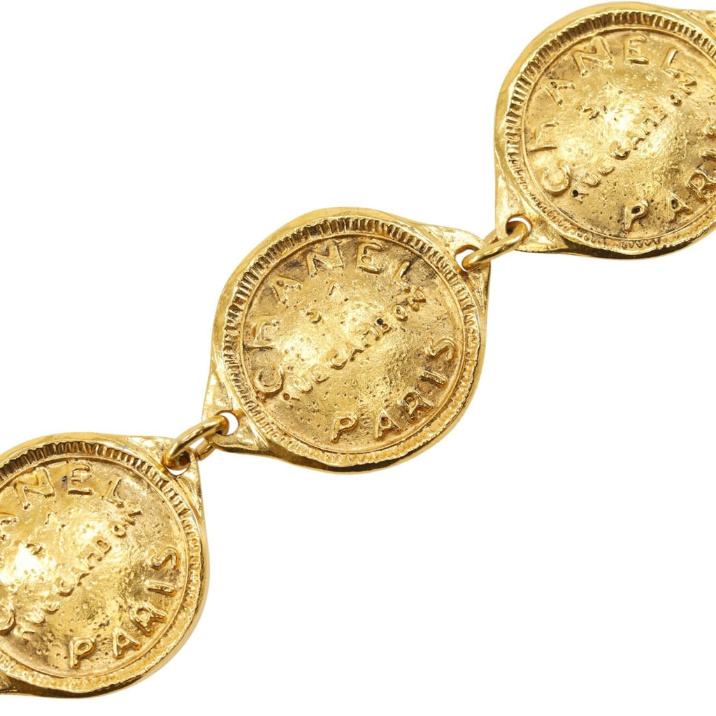 Pendant Necklace Metal Coin Motif