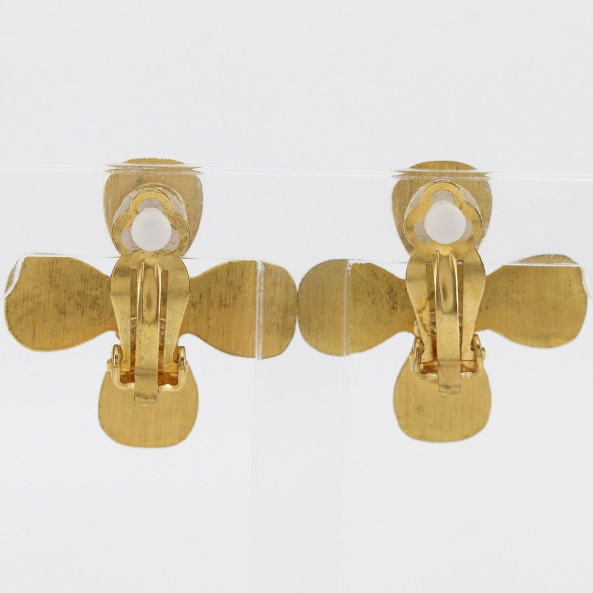 CC Logo Clover Clip-On Earrings Metal