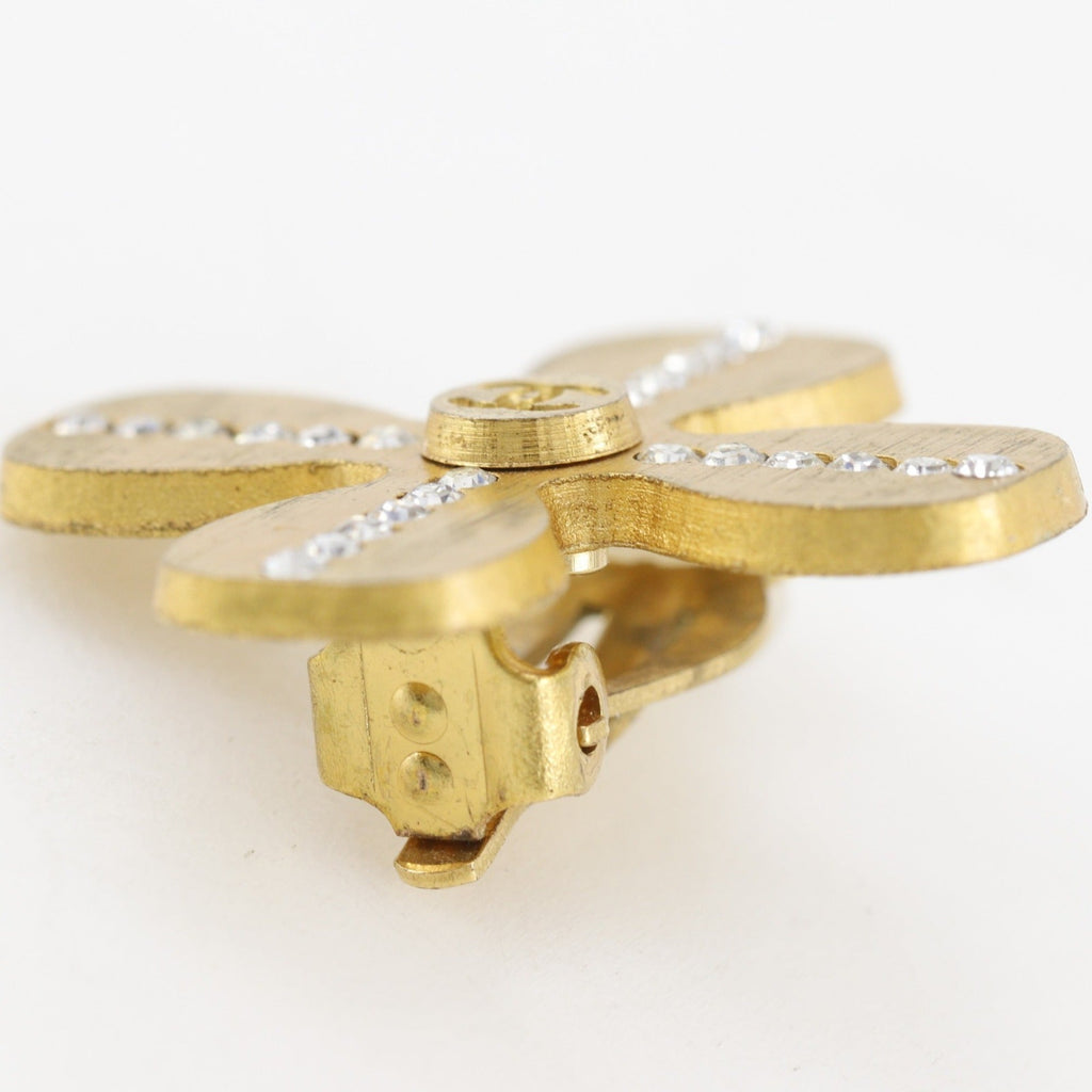 CC Logo Clover Clip-On Earrings Metal