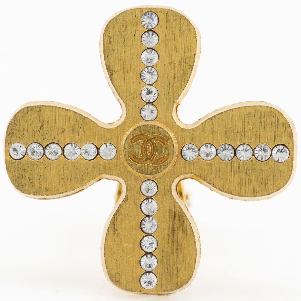 CC Logo Clover Clip-On Earrings Metal