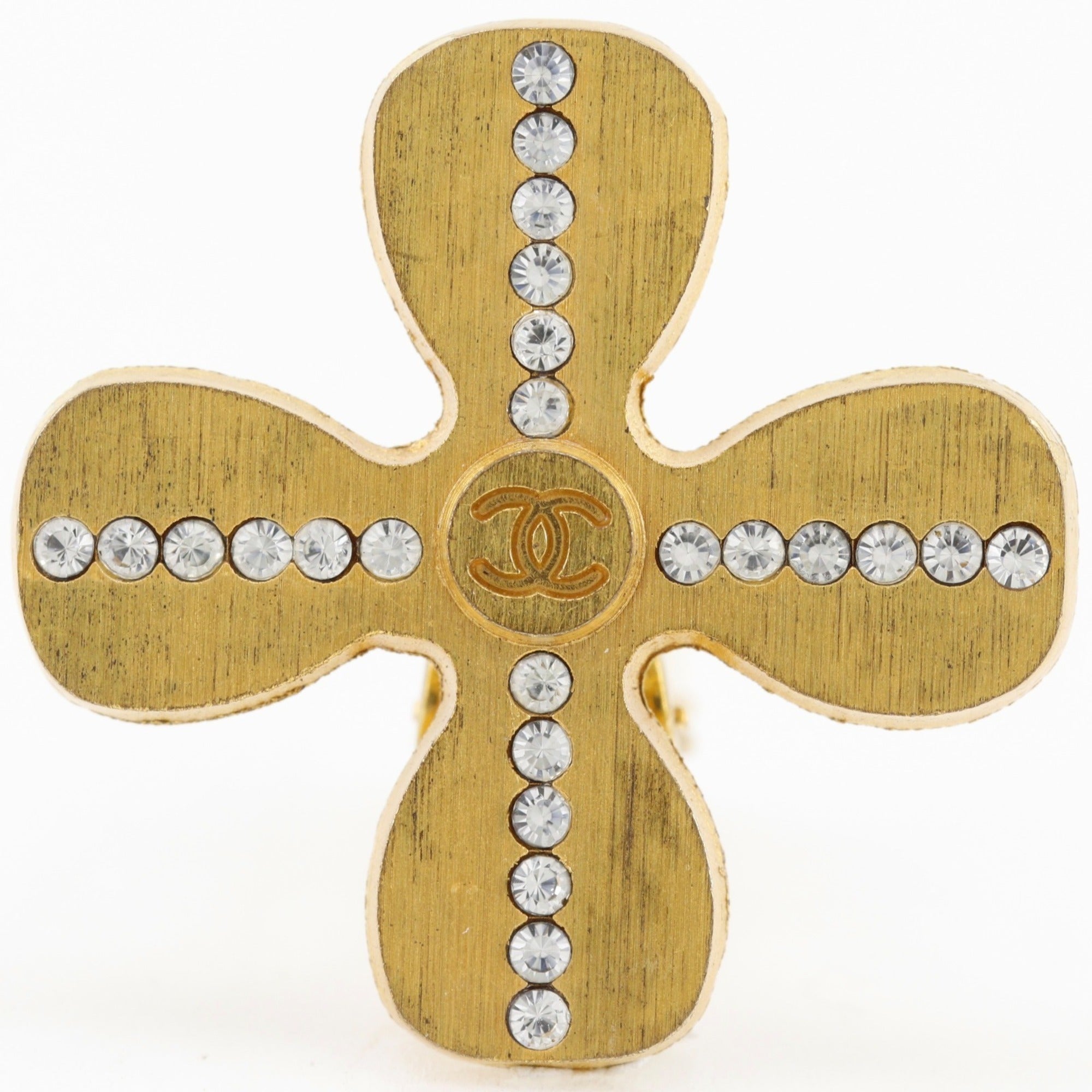 CC Logo Clover Clip-On Earrings Metal