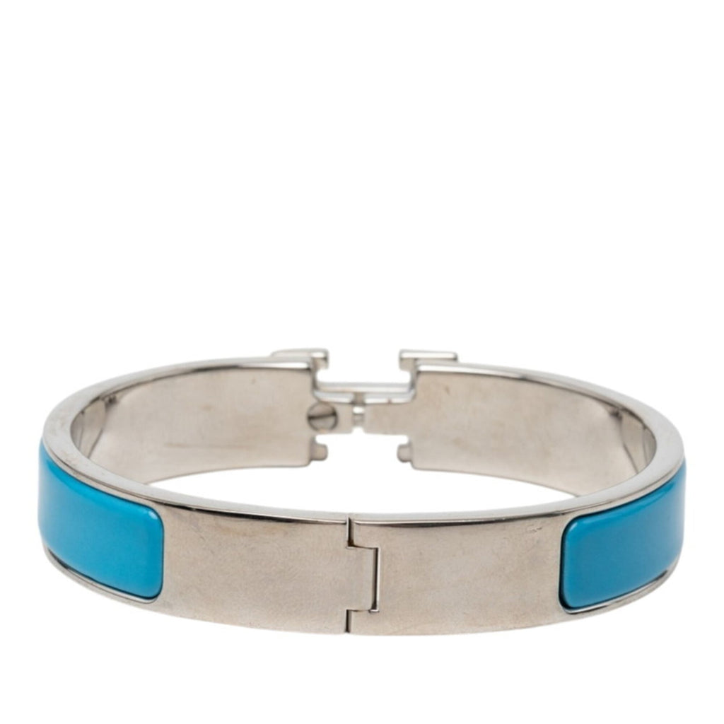 Click H Bracelet Metal Enamel Blue and Silver