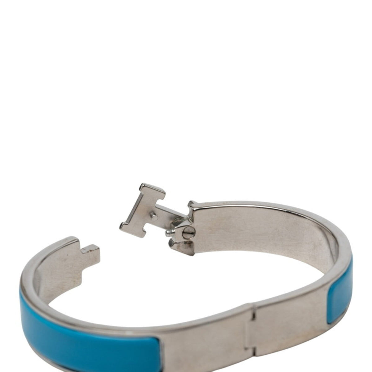 Click H Bracelet Metal Enamel Blue and Silver