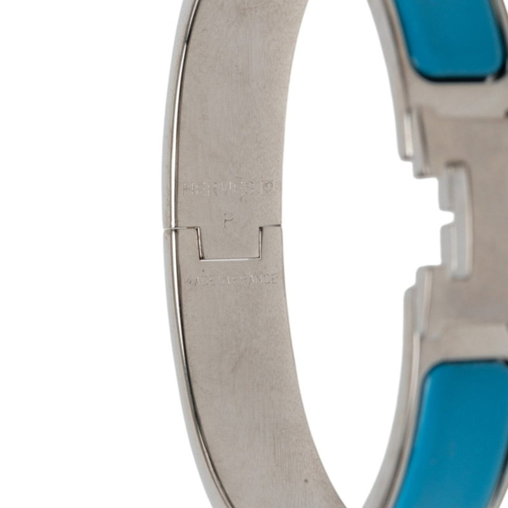 Click H Bracelet Metal Enamel Blue and Silver
