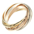 Vendome Louis Cartier Band Ring 18K Tricolor Gold