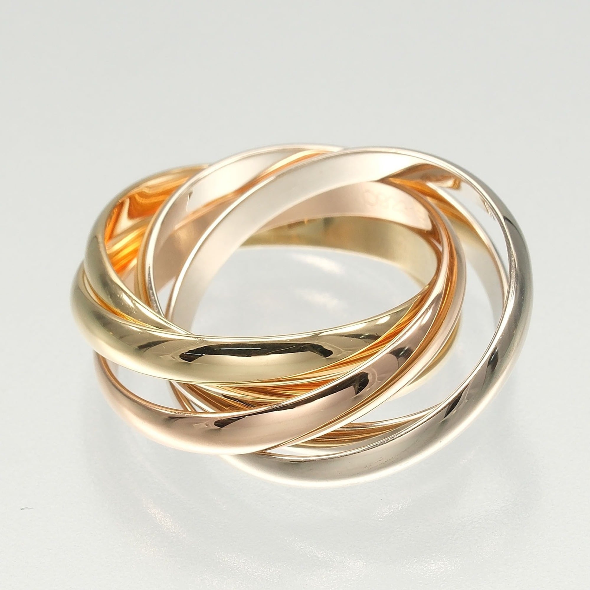Vendome Louis Cartier Band Ring 18K Tricolor Gold