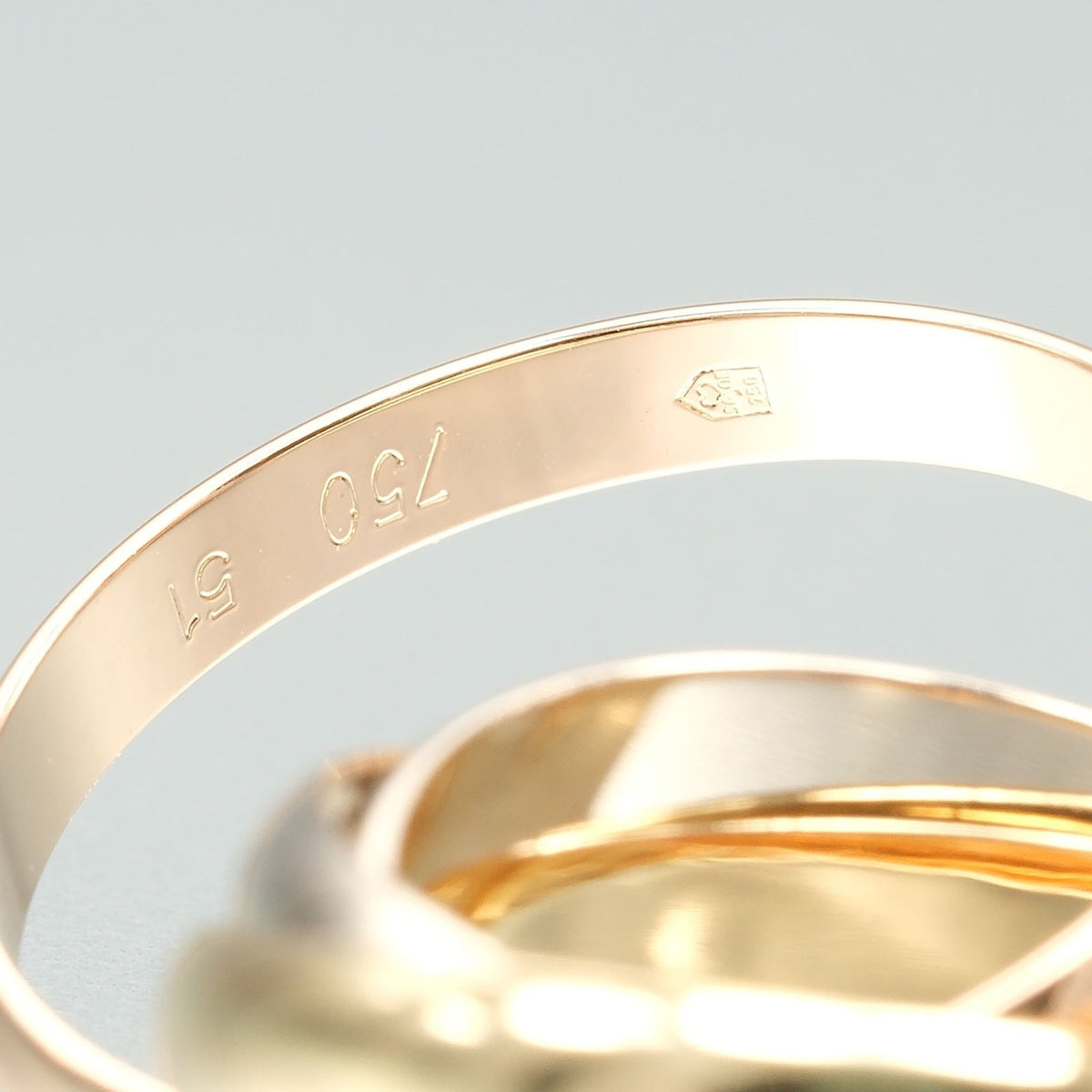 Vendome Louis Cartier Band Ring 18K Tricolor Gold