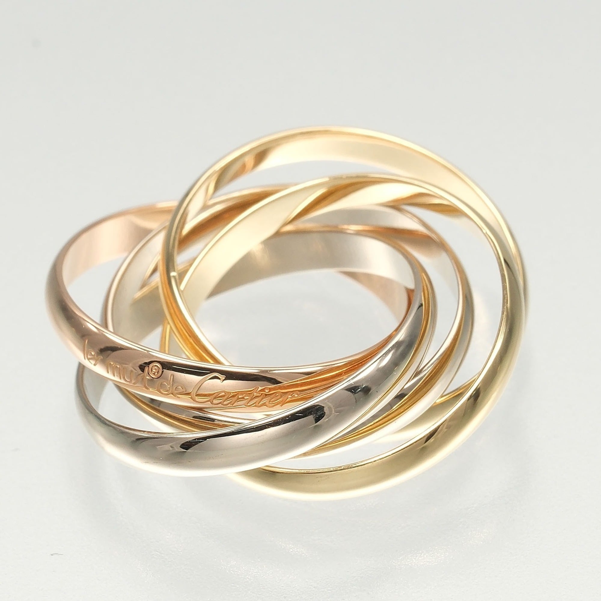 Vendome Louis Cartier Band Ring 18K Tricolor Gold
