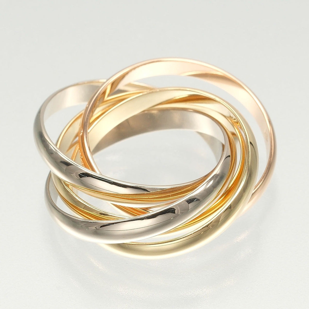 Vendome Louis Cartier Band Ring 18K Tricolor Gold