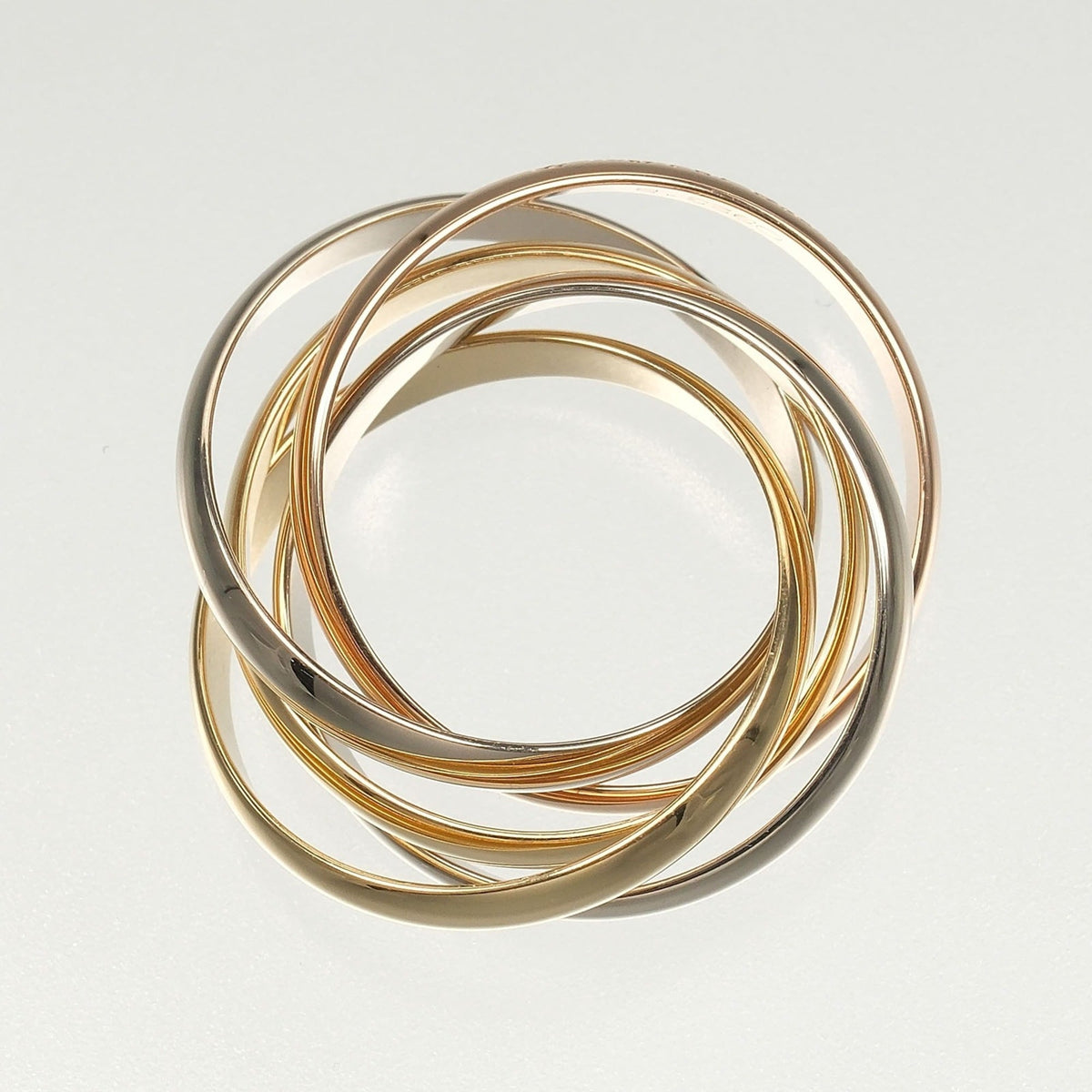 Vendome Louis Cartier Band Ring 18K Tricolor Gold