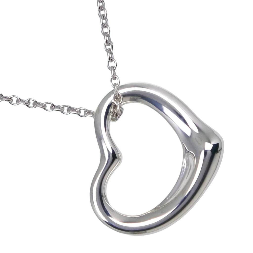 Open Heart Pendant Necklace Sterling Silver 13mm