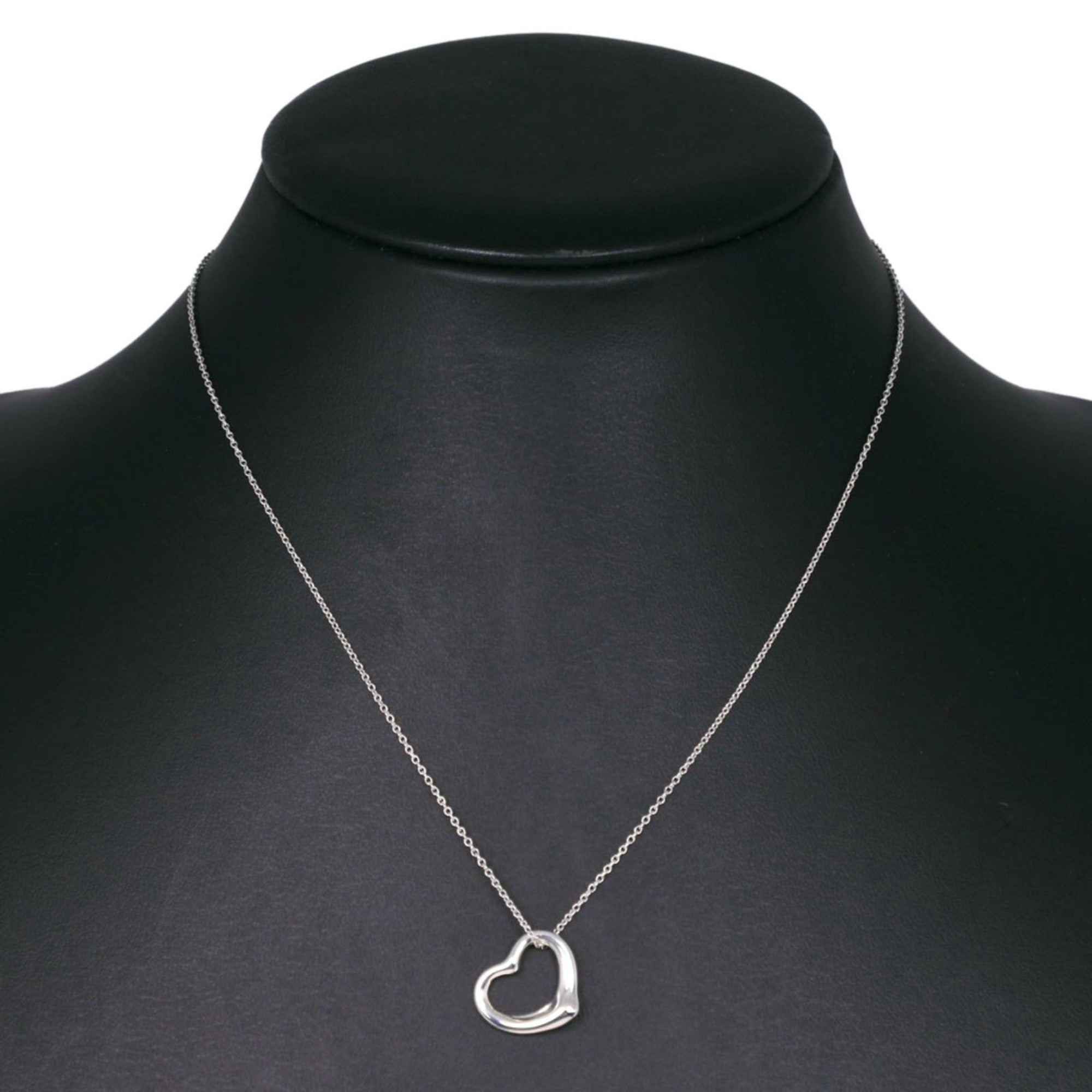 Open Heart Pendant Necklace Sterling Silver 13mm