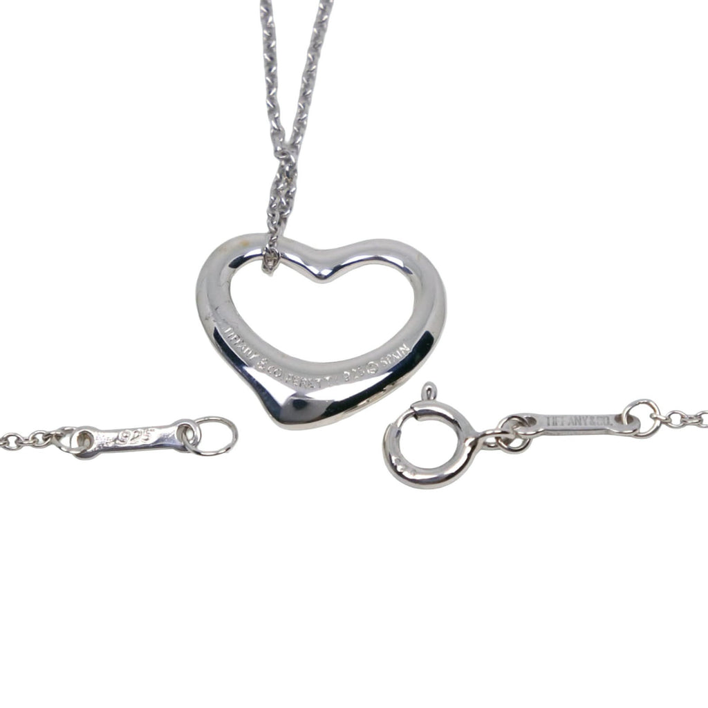 Open Heart Pendant Necklace Sterling Silver 13mm