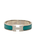 Click H Bracelet Metal Green and Silver with Enamel