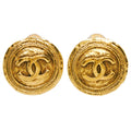 CC Logo Clip-On Earrings Metal Gold-Tone Metal