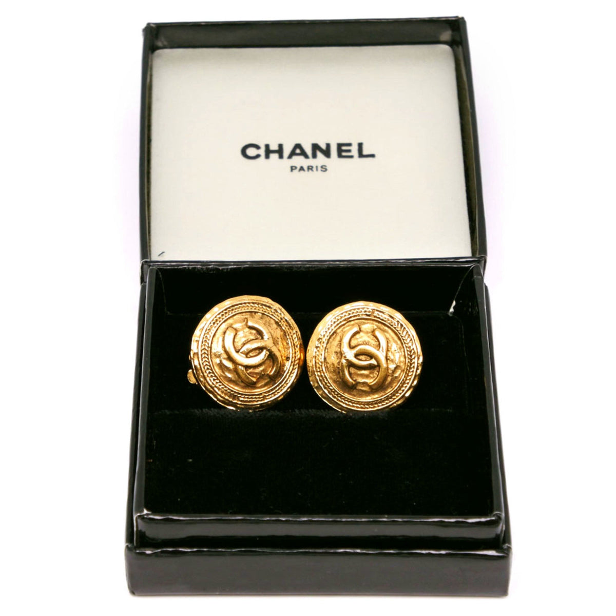 CC Logo Clip-On Earrings Metal Gold-Tone Metal