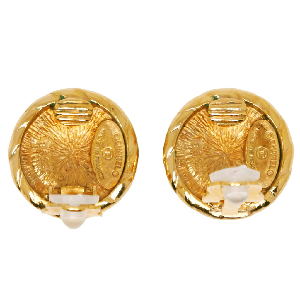 CC Logo Clip-On Earrings Metal Gold-Tone Metal