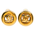 CC Logo Clip-On Earrings Metal Gold-Tone Metal